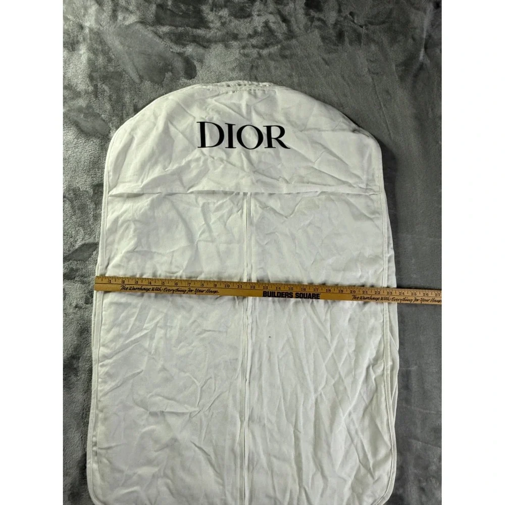 Dior Garment Bag White Canvas Suit Cover Travel Storage Zip Logo 37x26